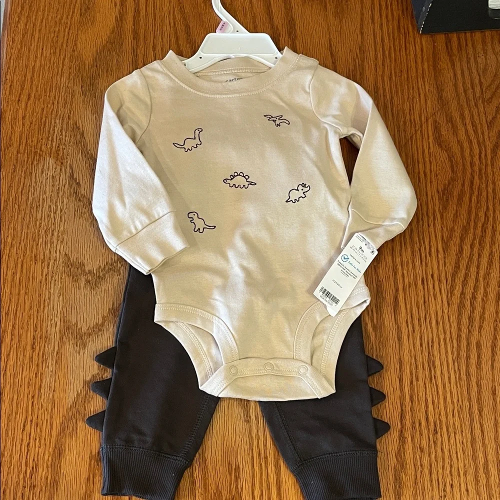 Carters Dinosaur Print Baby Onesie and Pants Set